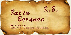 Kalin Baranac vizit kartica